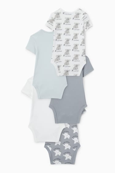 Unisex - Multipack 5er - Koala und Elefant - Baby-Body - grau