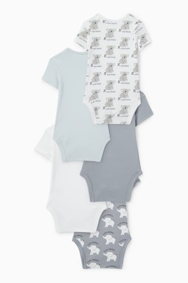 Babys - Multipack 5er - Koala und Elefant - Baby-Body - grau