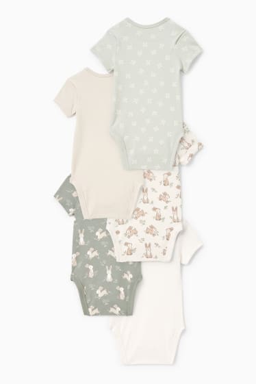 Babys - Multipack 5er - Häschen - Baby-Body - mintgrün