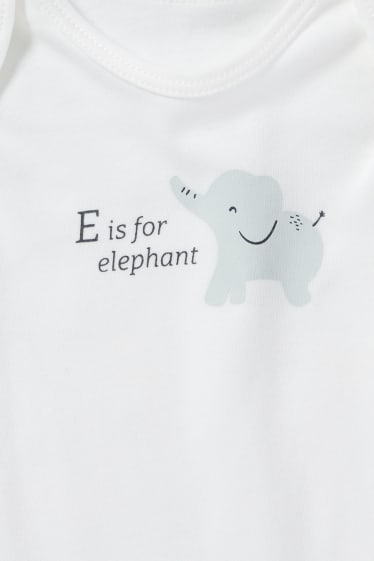 Babies - Multipack of 5 - koala and elephant - baby bodysuit - gray