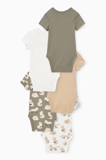 Baby Jungen - Multipack 5er - Fuchs - Baby-Body - grün