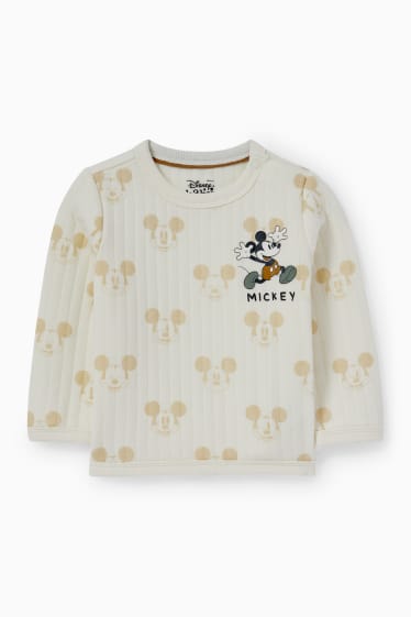 Babys - Mickey Mouse - thermo-outfit voor baby’s - 2-delig - crème wit