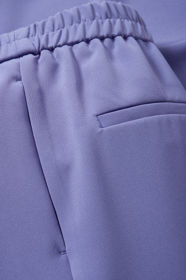 Women - Cloth trousers - mid-rise waist - straight fit - violet