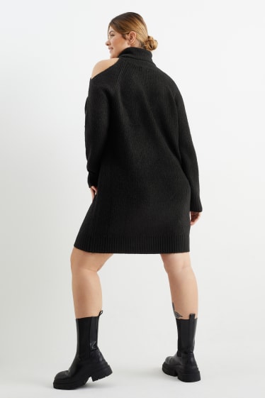 Femei - CLOCKHOUSE - rochie din tricot cu decupaje - negru