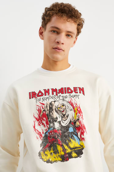 Heren - Sweatshirt - Iron Maiden - crème wit