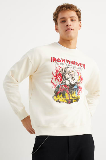 Heren - Sweatshirt - Iron Maiden - crème wit
