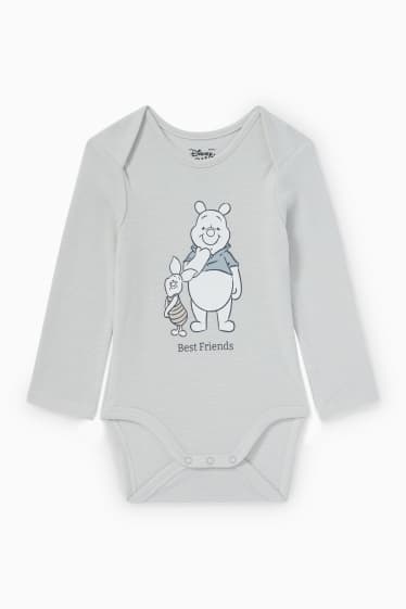Bebés - Winnie the Pooh - body para bebé - de rayas - gris claro jaspeado