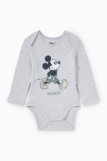 Babys - Mickey Mouse - rompertje - licht grijs-mix