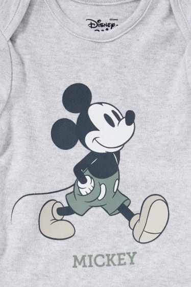 Babies - Mickey Mouse - baby bodysuit - light gray-melange