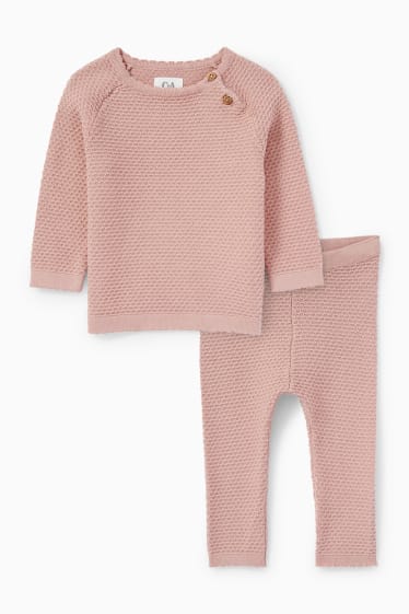 Miminka - Outfit pro miminka - 2dílný - tmavě růžová