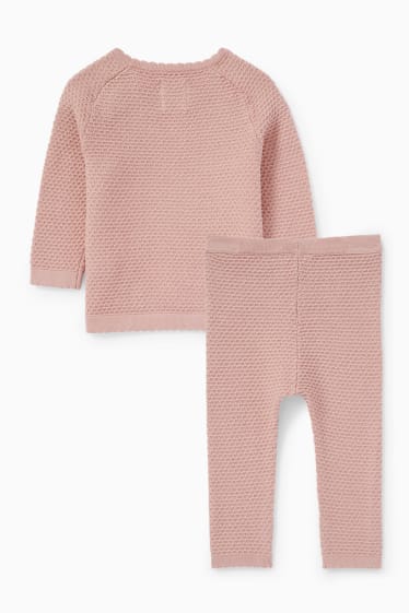 Babys - Babyoutfit - 2-delig - donker rose