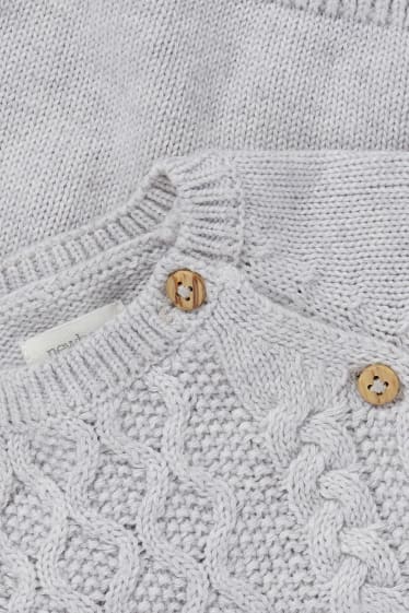Baby Girls - Baby outfit - 2 piece - cable knit pattern - gray