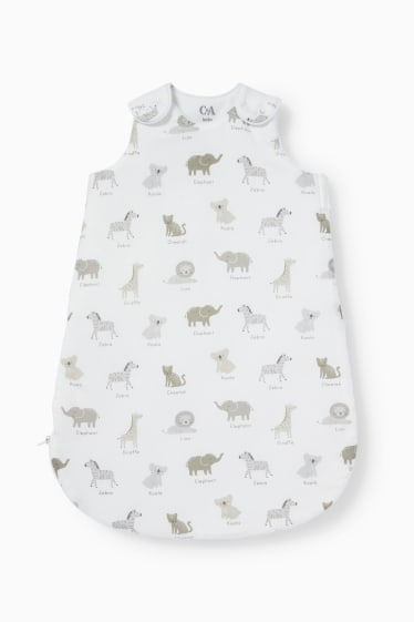 Bebés - Animales silvestres - saco de dormir para bebé - 0-6 meses - blanco