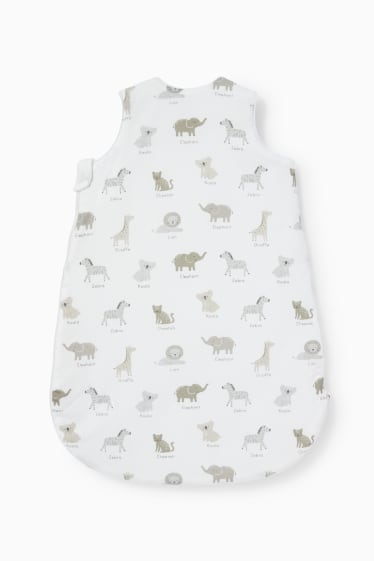 Babies - Wild animals - baby sleeping bag - 0-6 months - white