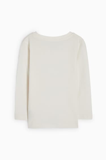 Kinder Mädchen - Herz - Langarmshirt - cremeweiß