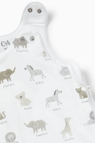 Babies - Wild animals - baby sleeping bag - 0-6 months - white