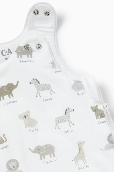 Bebés - Animales silvestres - saco de dormir para bebé - 0-6 meses - blanco