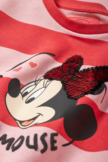 Dětské - Minnie Mouse - mikina - pruhovaná - červená