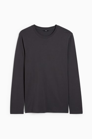 Herren - Langarmshirt - dunkelgrau