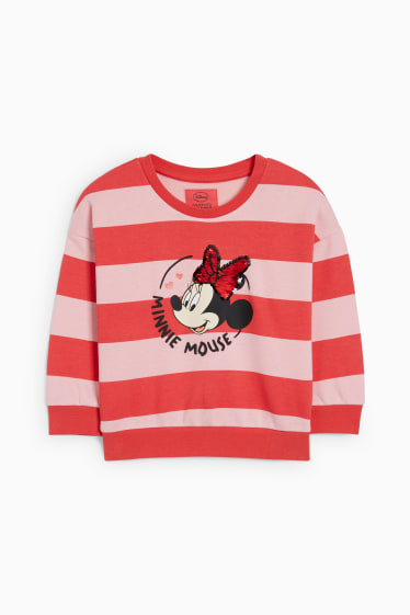 Niños - Minnie Mouse - sudadera - de rayas - rojo