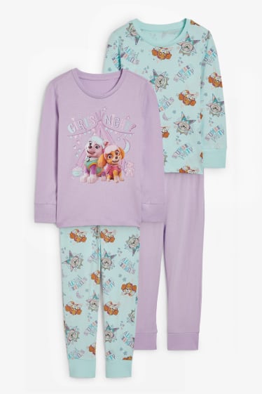 Bambine - Confezione da 2 - PAW Patrol - pigiama - 4 pezzi - turchese