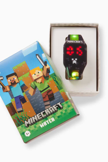 Kinderen - Minecraft - horloge - zwart