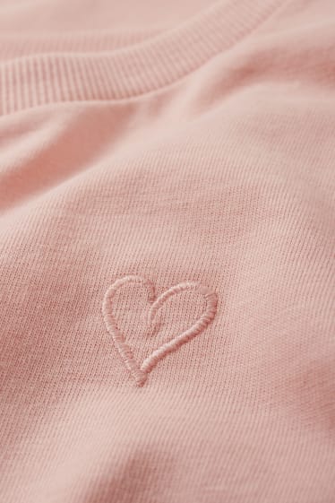 Copii - Inimă - tricou cu mânecă lungă - roz