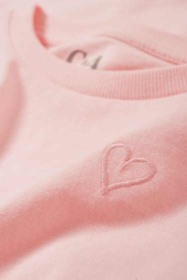 Niños - Corazón - camiseta de manga corta - rosa