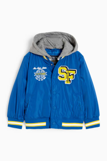 Dětské - College bunda s kapucí - modrá