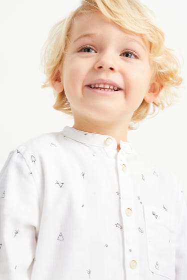 Kinderen - Overhemd - met patroon - crème wit