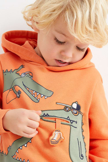 Children Boys - Crocodile - hoodie - orange