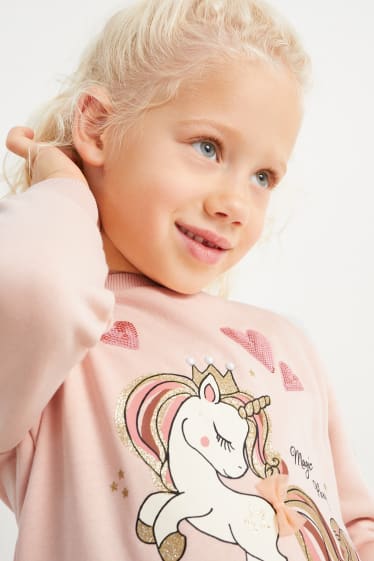 Enfants - Licorne - sweat - rose