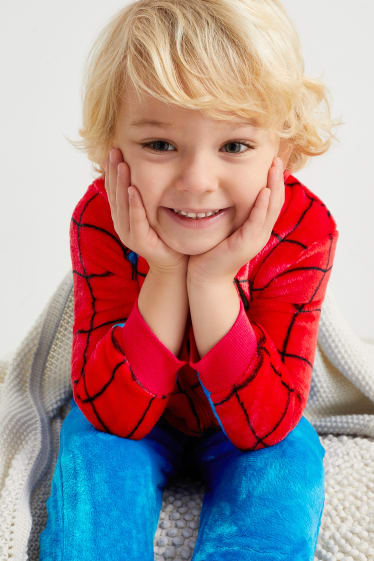 Enfants - Spider-Man - combinaison en polaire avec capuche - rouge / bleu