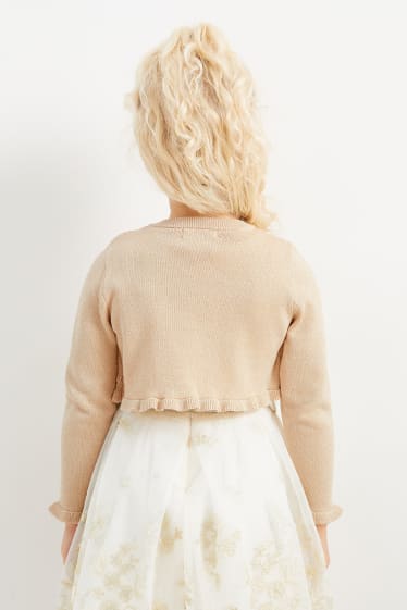 Children Girls - Knitted bolero - beige