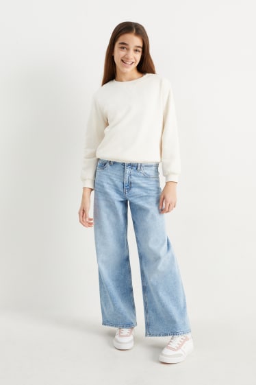 Kinder - Wide Leg Jeans - helljeansblau