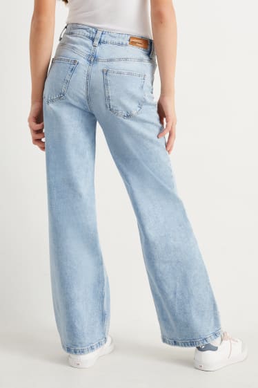 Children Girls - Wide leg jeans - denim-light blue