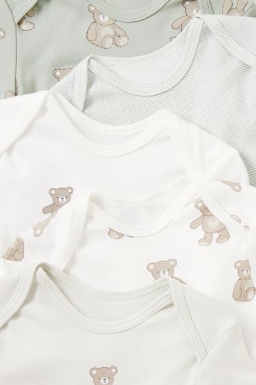 Babies - Multipack of 5 - teddy bear - baby bodysuit - white