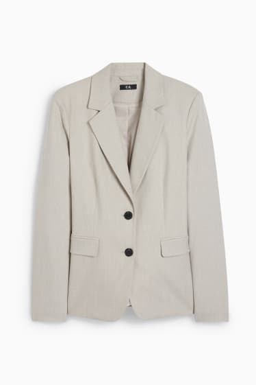 Dames - Business-blazer - regular fit - Mix & Match - beige