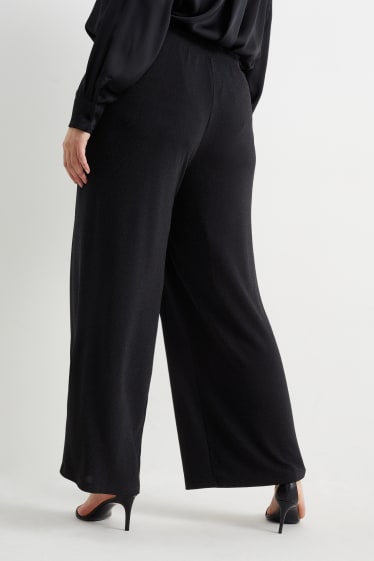 Tieners & jongvolwassenen - CLOCKHOUSE - broek van jersey - wide leg - zwart