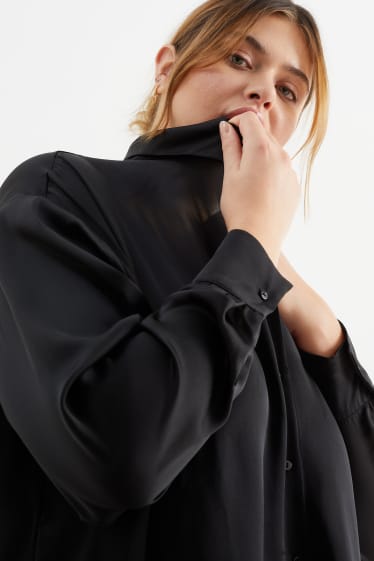 Mujer - CLOCKHOUSE - blusa de raso - negro