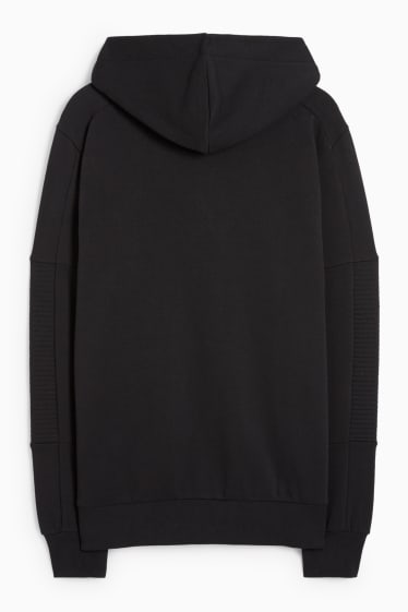 Pánské - Tepláková bunda s kapucí - černá