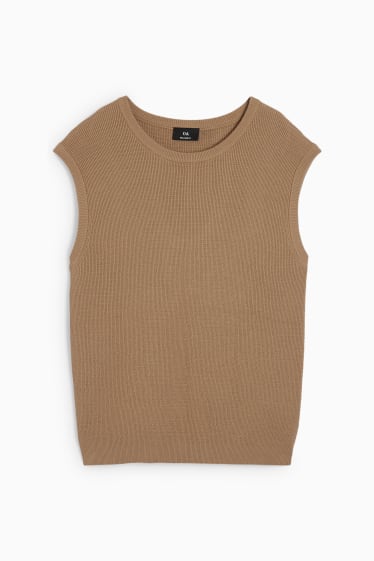 Hommes - Pull sans manches - taupe