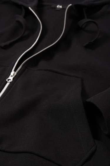 Dámské - Tepláková bunda s kapucí basic - černá