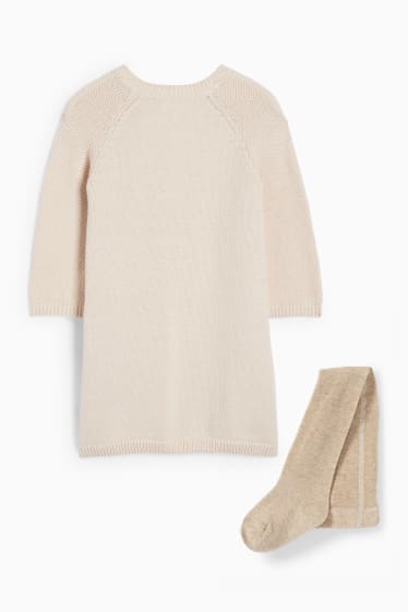 Baby Mädchen - Bärchen - Baby-Outfit - 2 teilig - beige