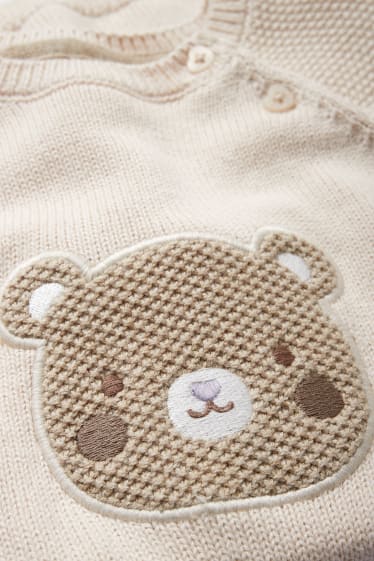 Baby Mädchen - Bärchen - Baby-Outfit - 2 teilig - beige