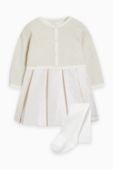 Baby Mädchen - Baby-Outfit - 3 teilig - cremeweiss