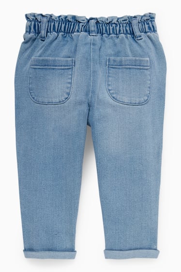Baby Mädchen - Blümchen - Baby-Jeans - jeansblau
