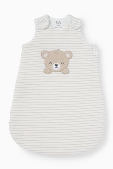 Unisex - Ossets - sac de dormir per a nadó - 0-6 mesos - de ratlles - blanc trencat