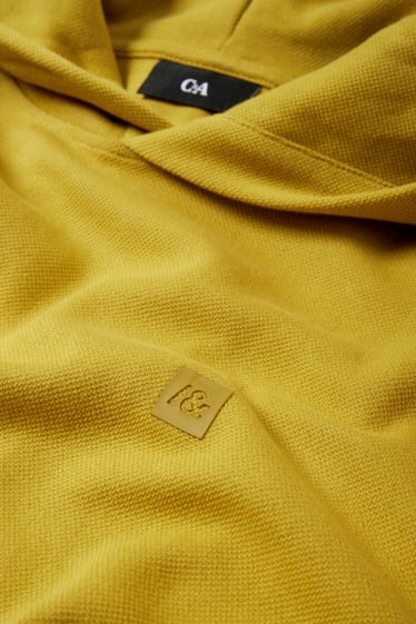 Mężczyźni - Bluza z kapturem - żółty