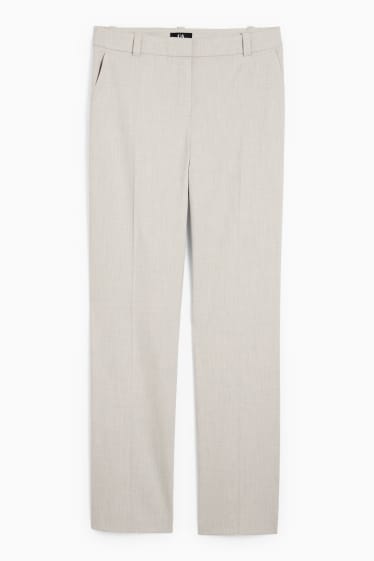 Women - Business trousers - mid-rise waist - straight fit - mix & match - light beige